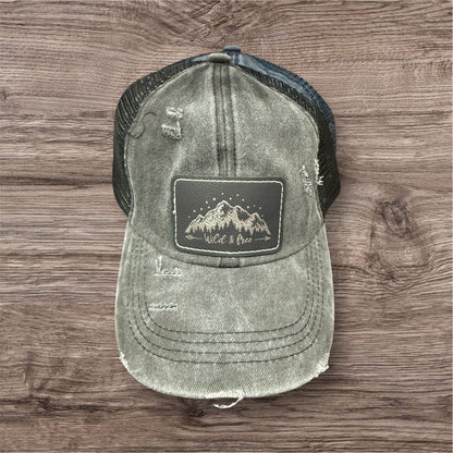 Engraved Wild & Free Women's Criss Cross Hat