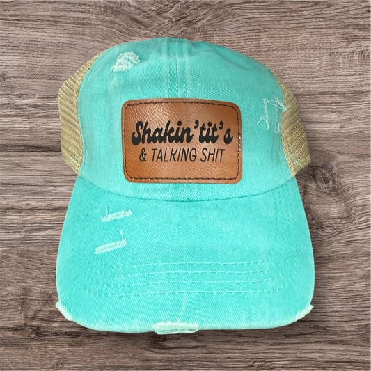 Engraved Shakin' Tit's & Talking Shit Women's Criss Cross Hat