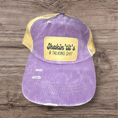 Engraved Shakin' Tit's & Talking Shit Women's Criss Cross Hat