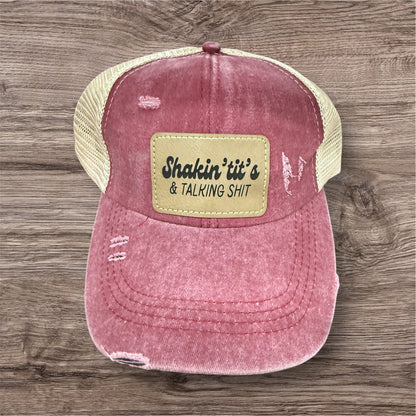 Engraved Shakin' Tit's & Talking Shit Women's Criss Cross Hat