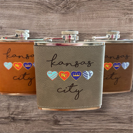 UV Printed Kansas City Sports 6 oz Flask