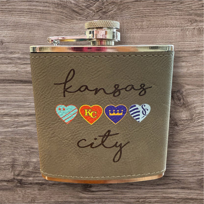 UV Printed Kansas City Sports 6 oz Flask
