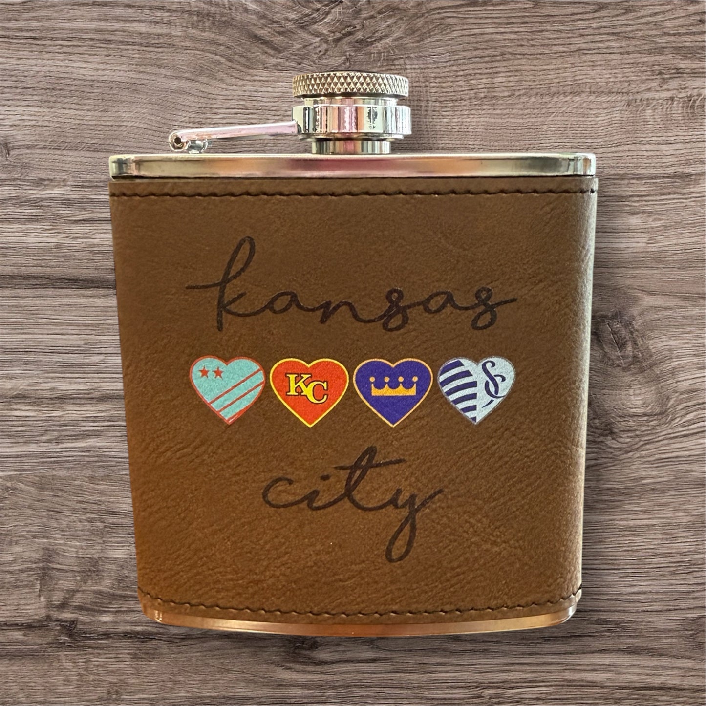 UV Printed Kansas City Sports 6 oz Flask