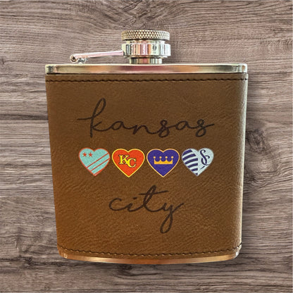 UV Printed Kansas City Sports 6 oz Flask