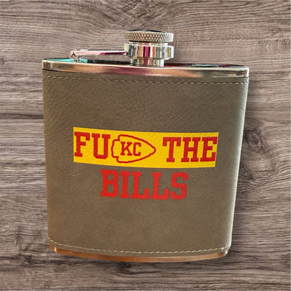 UV Printed FU KC The Bills 6 oz Flask