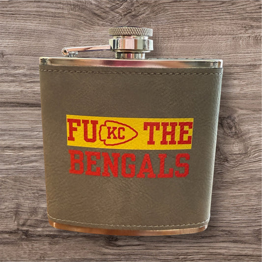 UV Printed FU KC The Bengals 6 oz Flask