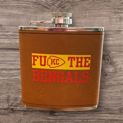 UV Printed FU KC The Bengals 6 oz Flask