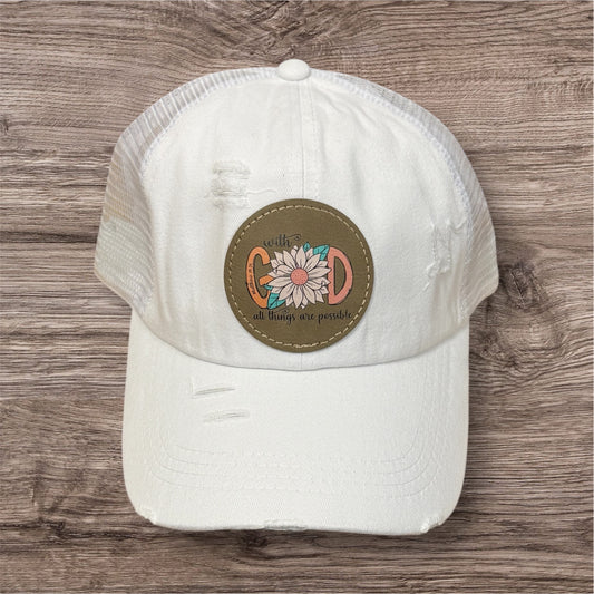 UV Printed With God Women's Criss Cross Hat