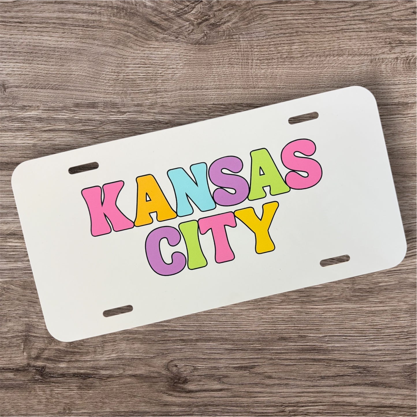 UV Printed Rainbow Kansas City License Plate