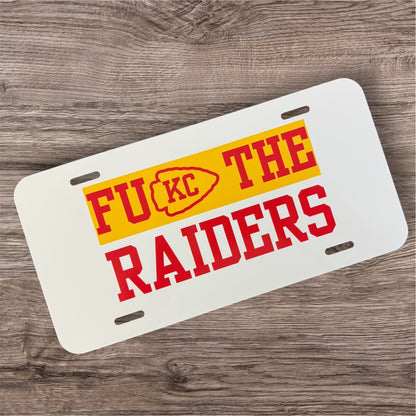 UV Printed FU KC The Raiders License Plate