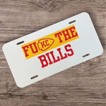 UV Printed FU KC The Bills License Plate