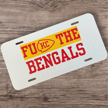 UV Printed FU KC The Bengals License Plate