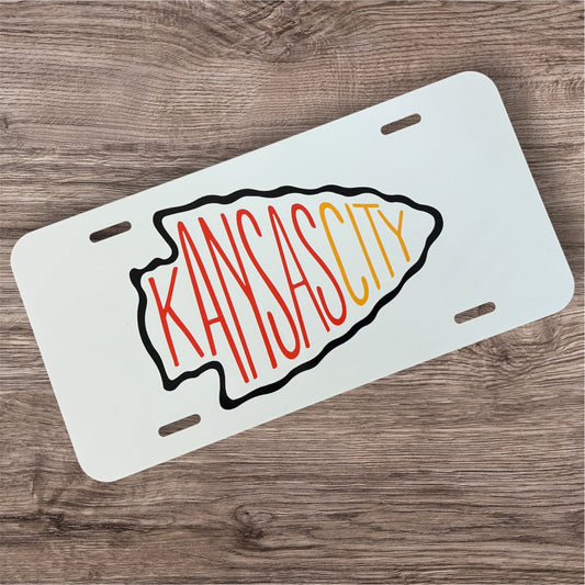 UV Printed KC Arrowhead License Plate