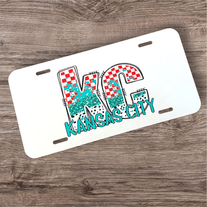 UV Printed KC Checkered Paint License Plate
