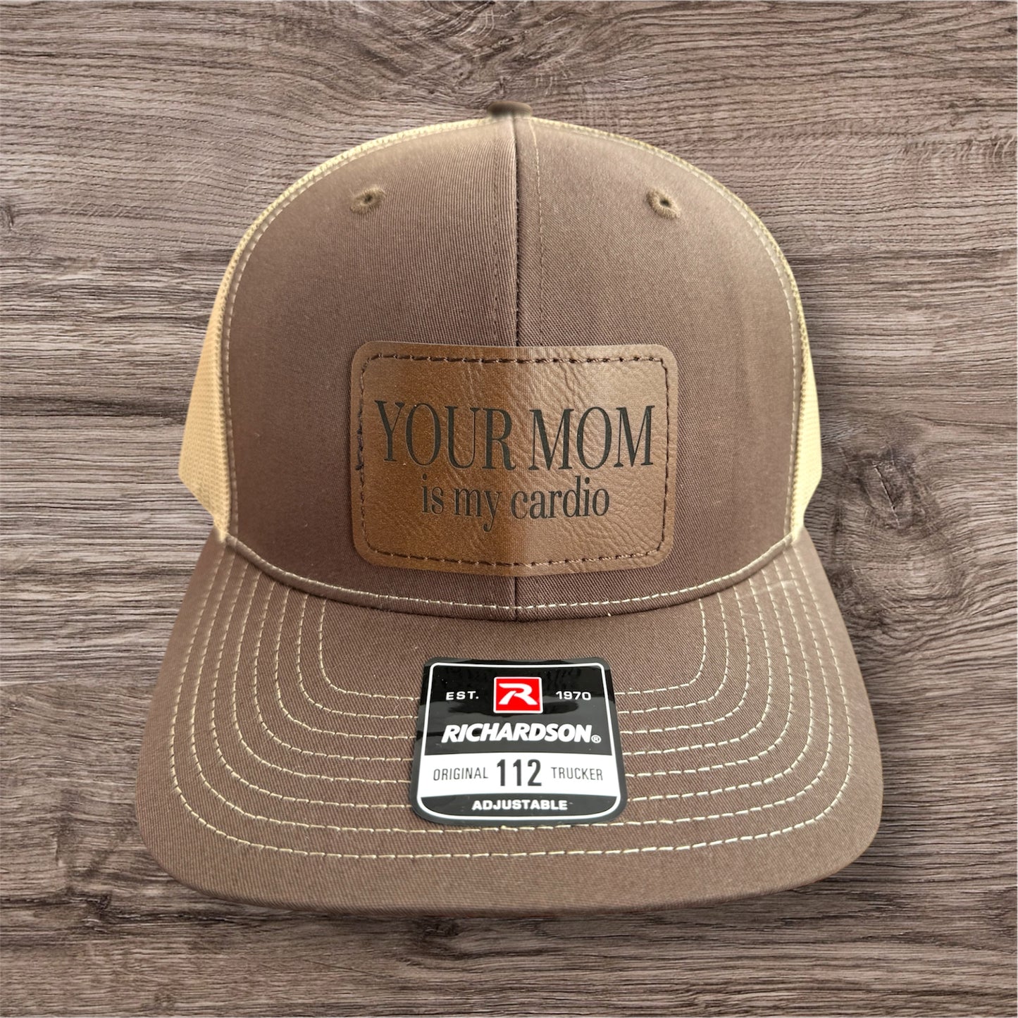 Engraved Your Mom Is My Cardio Men's Richardson 112 Trucker Hat
