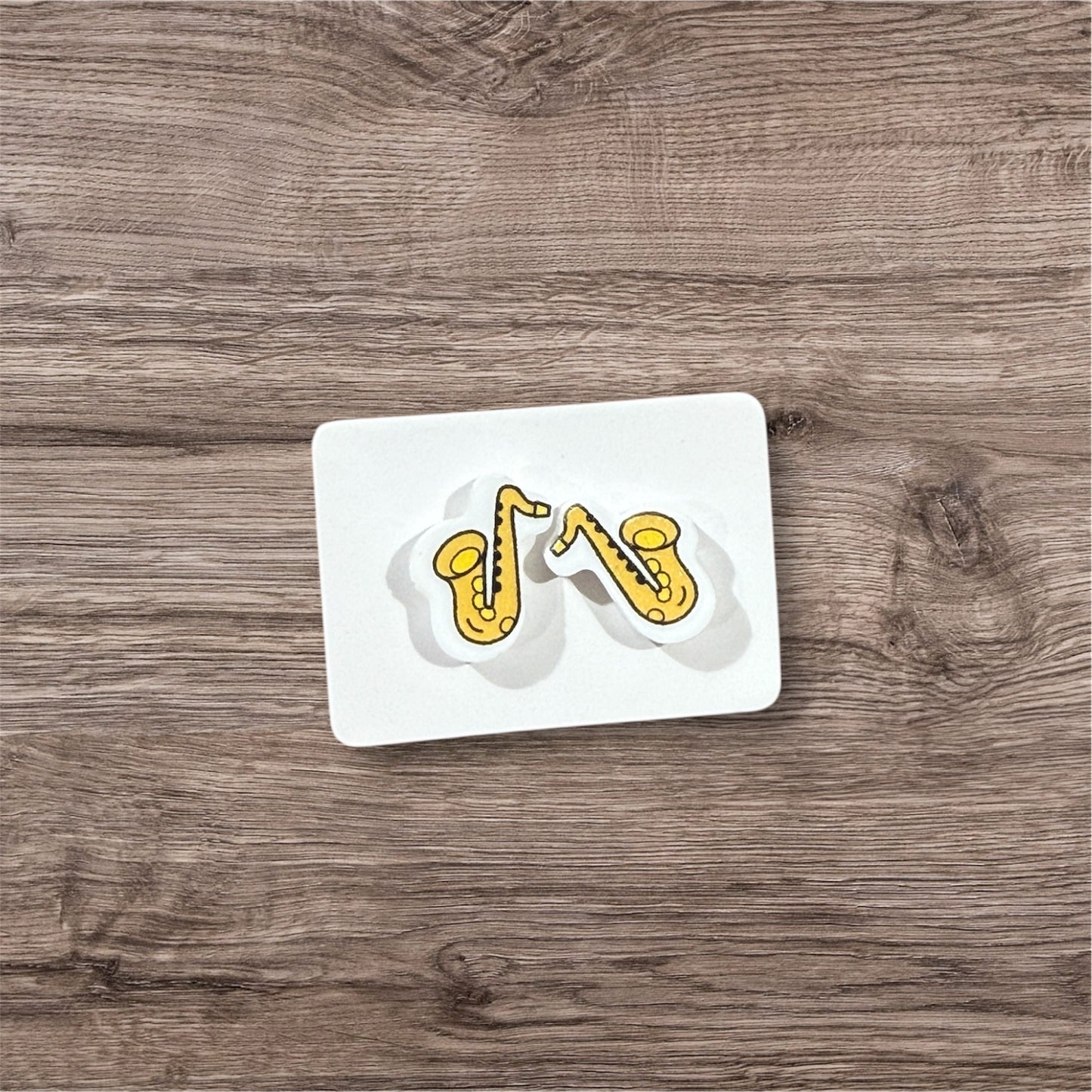 UV Printed Sax Appeal Acrylic Stud Earrings