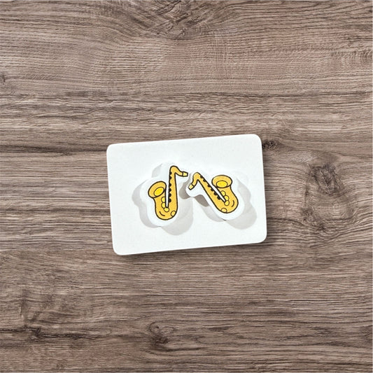 UV Printed Sax Appeal Acrylic Stud Earrings
