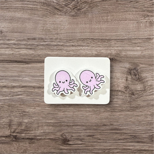 UV Printed Tiny Tentacles Acrylic Stud Earrings