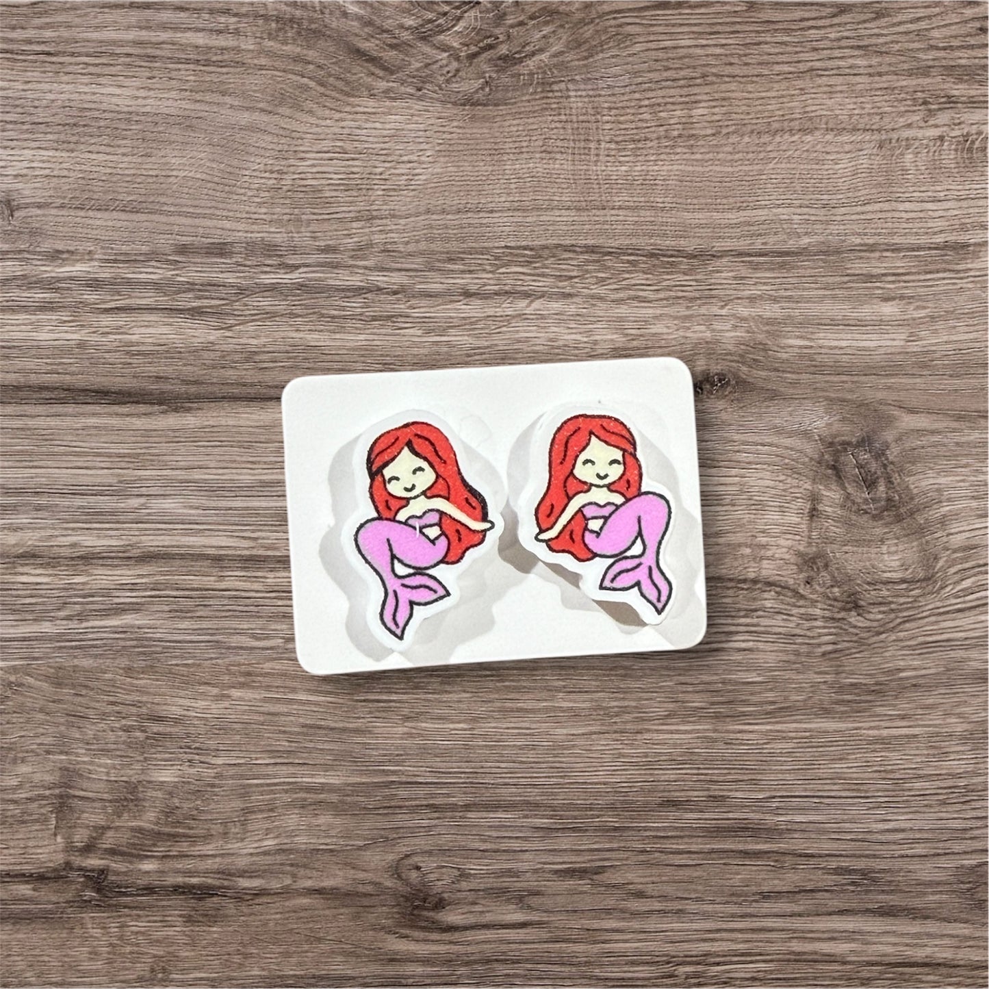 UV Printed Mystic Mermaids Acrylic Stud Earrings