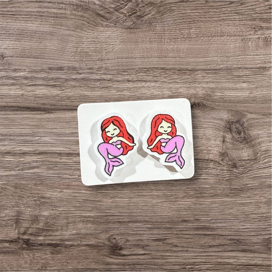 UV Printed Mystic Mermaids Acrylic Stud Earrings