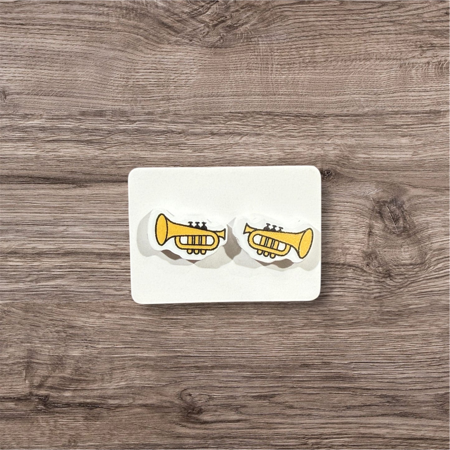 UV Printed Trumpet Tunes Acrylic Stud Earrings