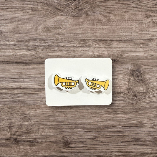 UV Printed Trumpet Tunes Acrylic Stud Earrings