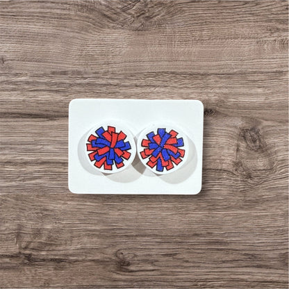 UV Printed Pom Squad Acrylic Stud Earrings