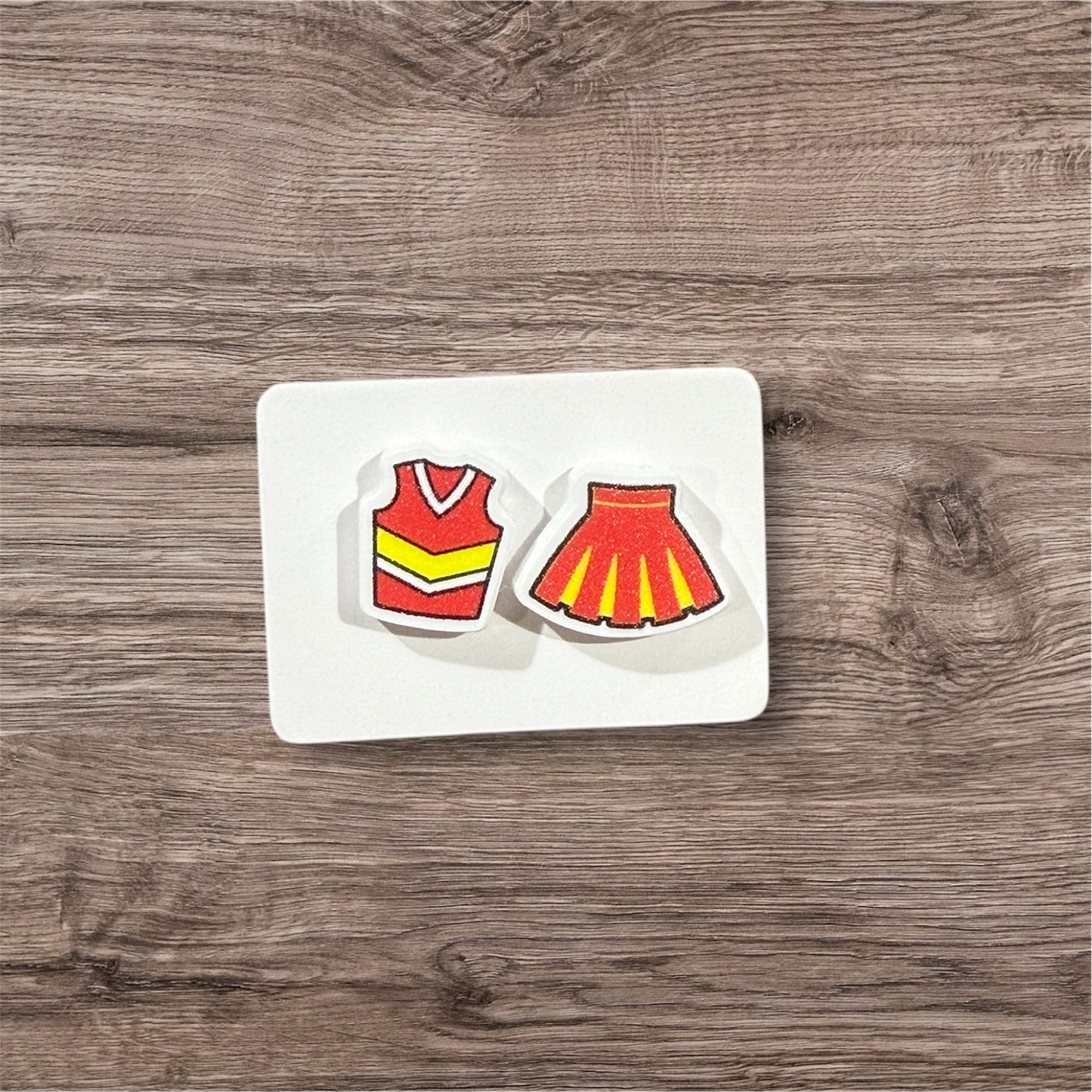 UV Printed Pep Squad Pair Acrylic Stud Earrings