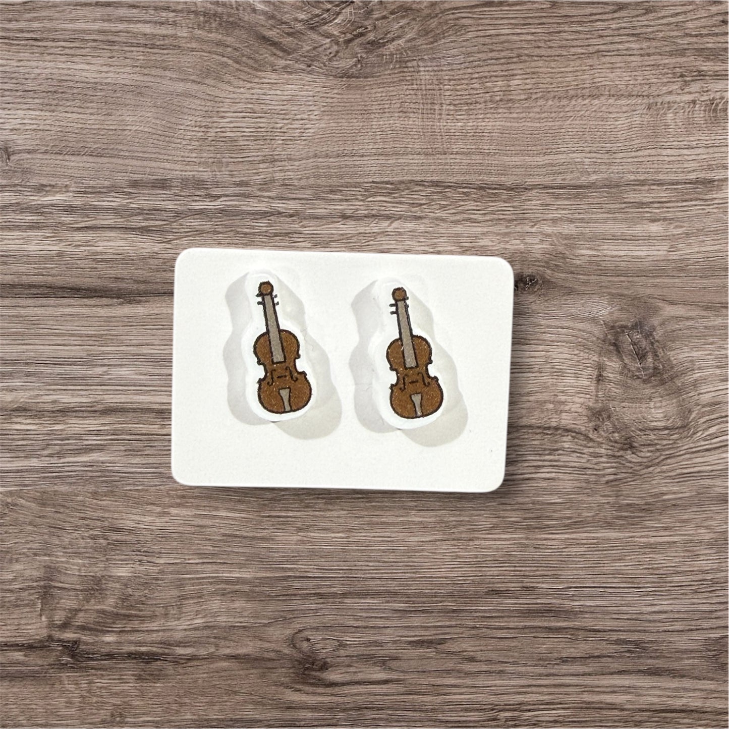 UV Printed Violin Vibes Acrylic Stud Earrings