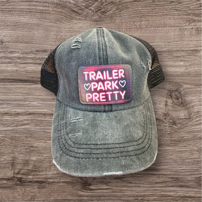 UV Printed Trailer Park Pretty Women's Criss Cross Hat