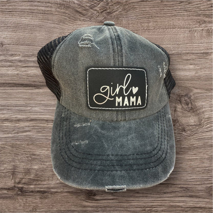 Engraved Girl Mama Women's Criss Cross Hat