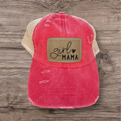 Engraved Girl Mama Women's Criss Cross Hat