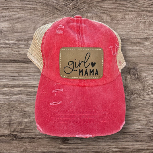 Engraved Girl Mama Women's Criss Cross Hat