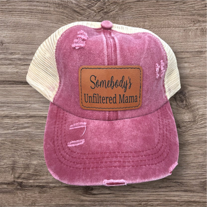 Somebody's Unfiltered Mama Women's Criss Cross Hat