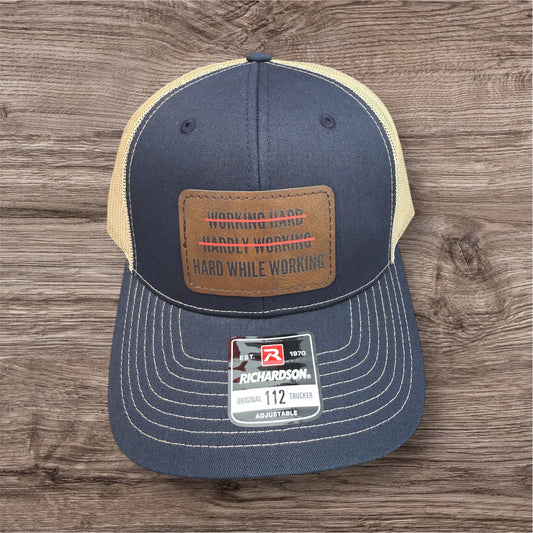 UV Printed Hard While Working Men's Richardson 112 Trucker Hat
