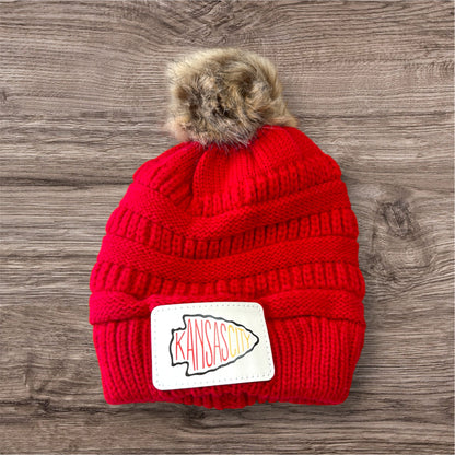 UV Printed Kansas City Ombre Knitted Pom Beanie