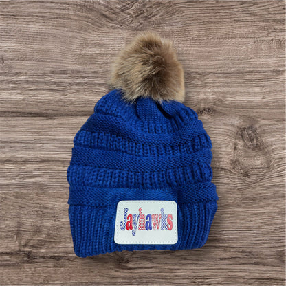 UV Printed Jayhawks Pride Knit Pom Beanie