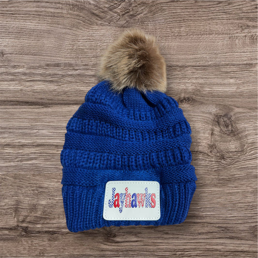 UV Printed Jayhawks Pride Knit Pom Beanie