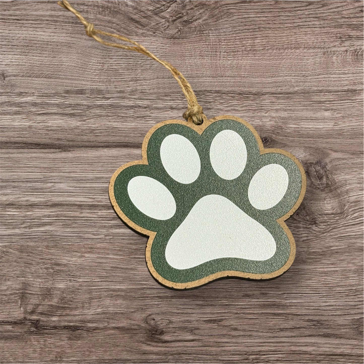 UV Printed Paw Print Personalized Name Ornament