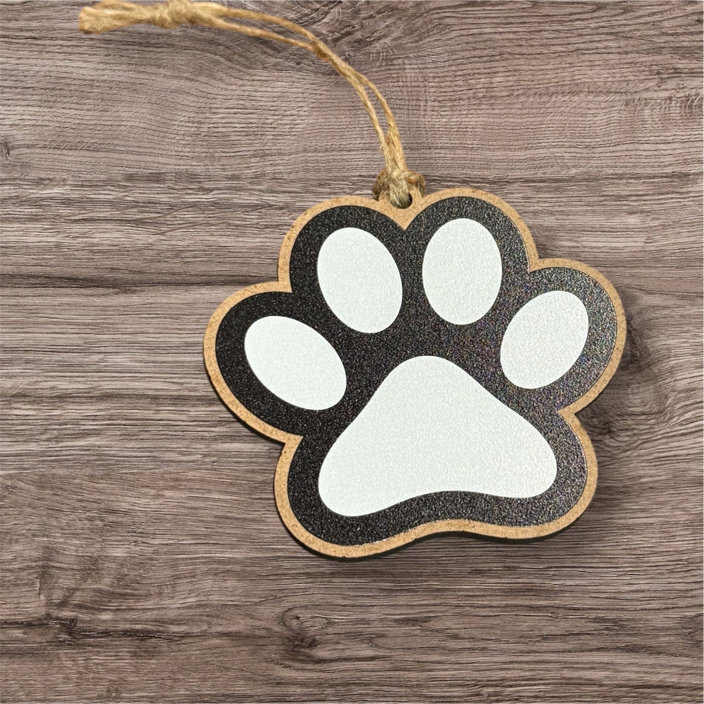 UV Printed Paw Print Personalized Name Ornament