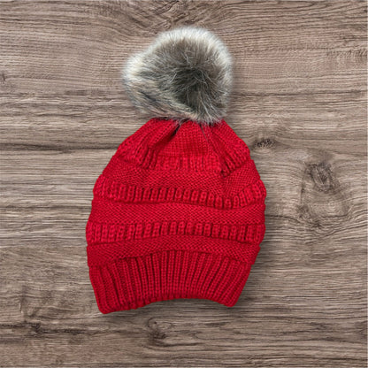 Engraved KC Arrowhead Football Knitted Pom Beanie