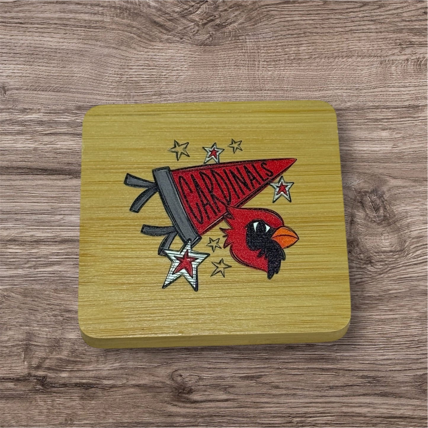 UV Printed Cardinal Pride Wooden Coaster