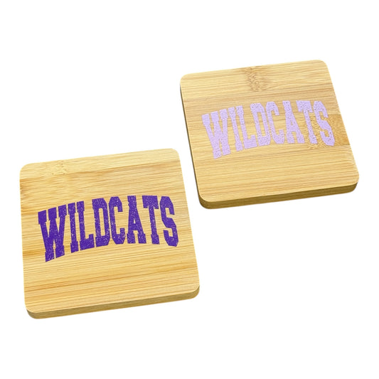 UV Printed Wildcats Wooden Coaster