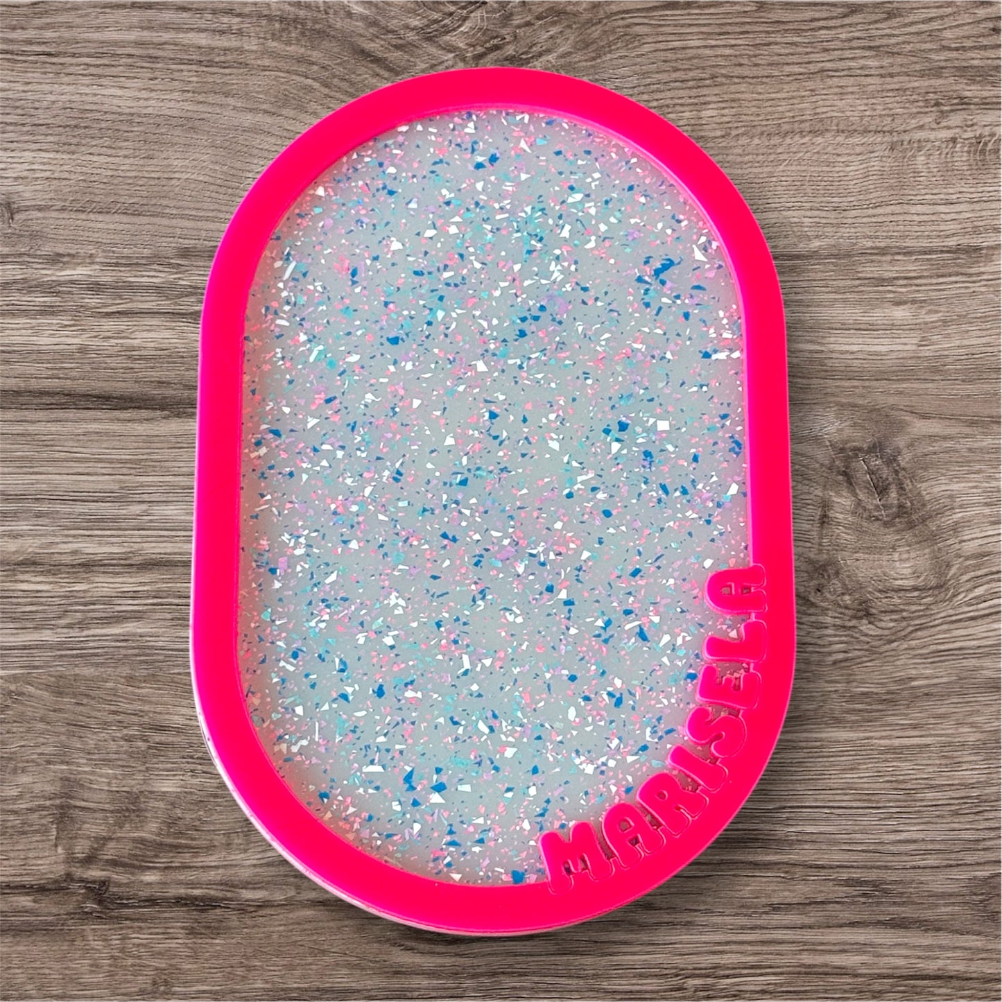 Personalized Glitter Trinket Tray