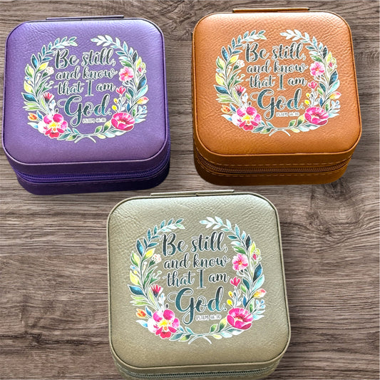 UV Printed Floral Be Still Jewelry Box