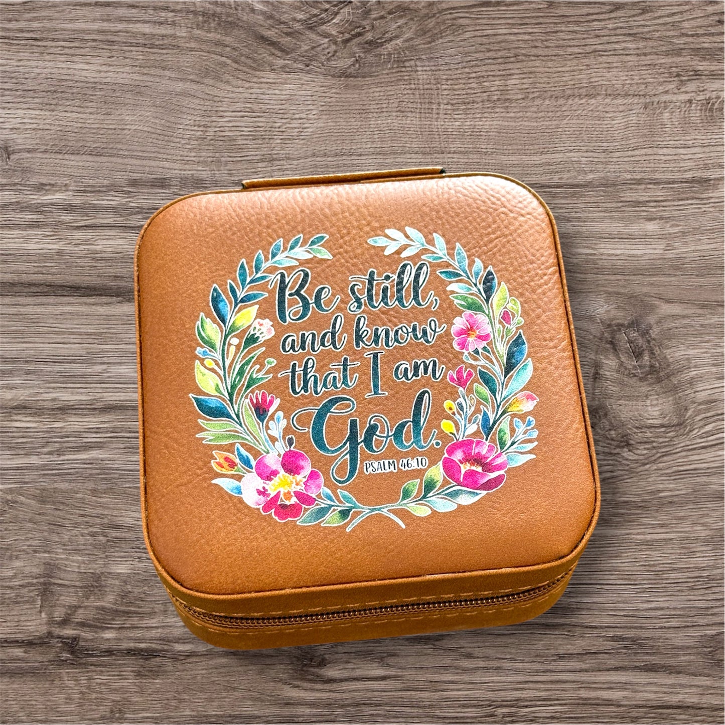 UV Printed Floral Be Still Jewelry Box