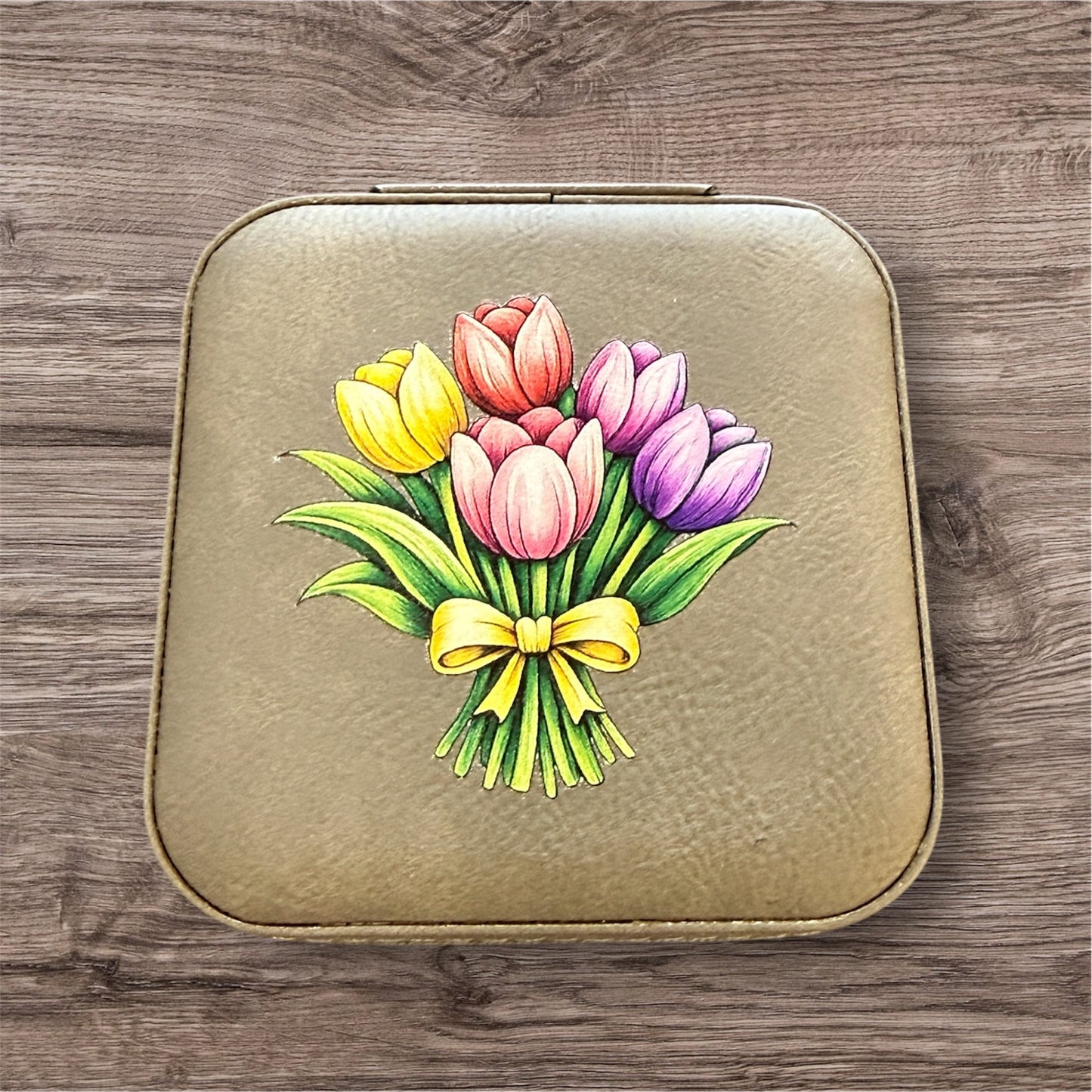 UV Printed Tulip Bouquet Jewelry Box