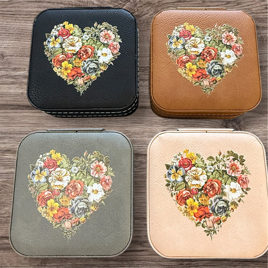 UV Printed Vintage Heart Bloom Jewelry Box