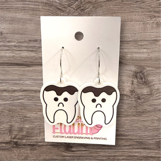 Grumpy Cavity Acrylic Dangle Earrings