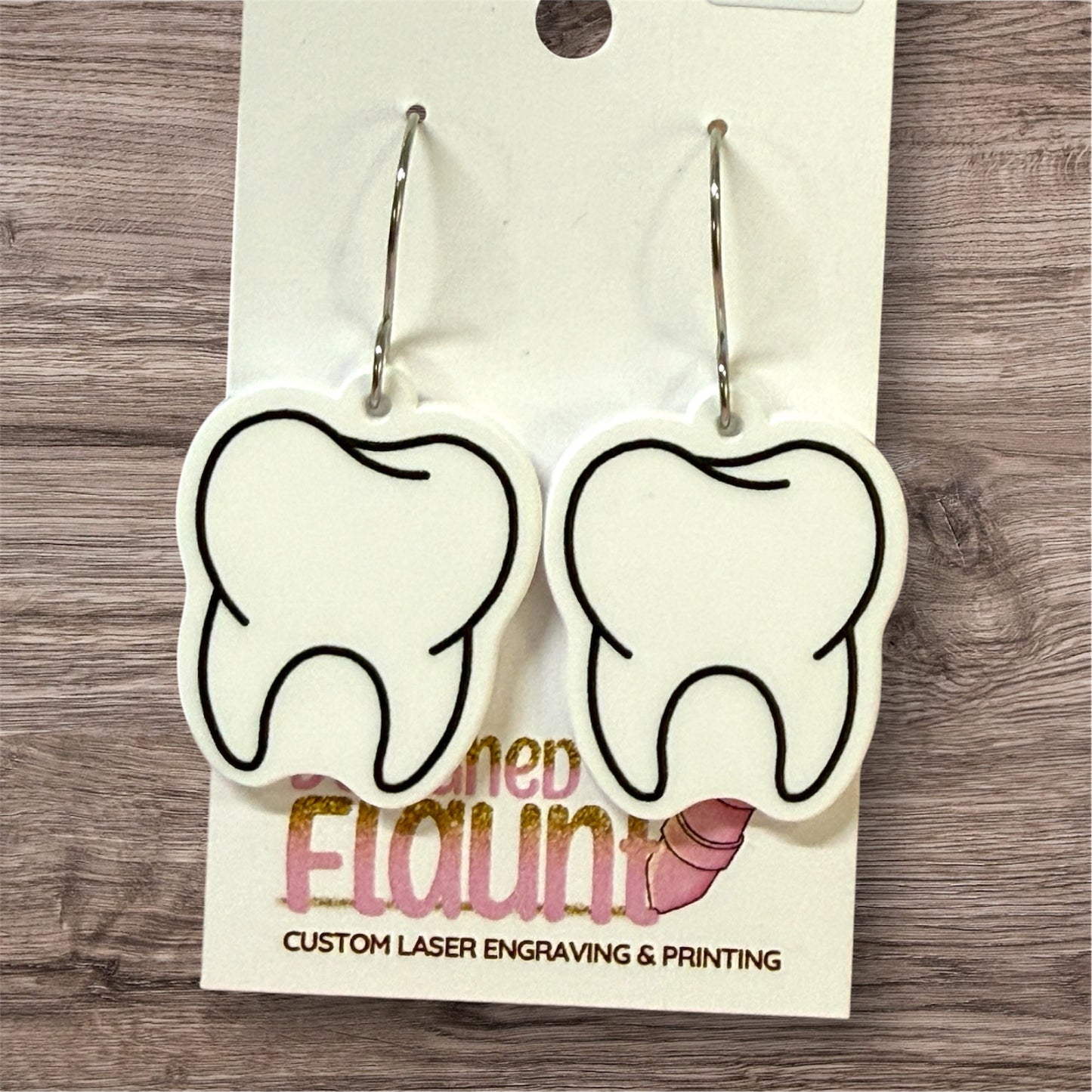 Pearly White Acrylic Teeth Earrings
